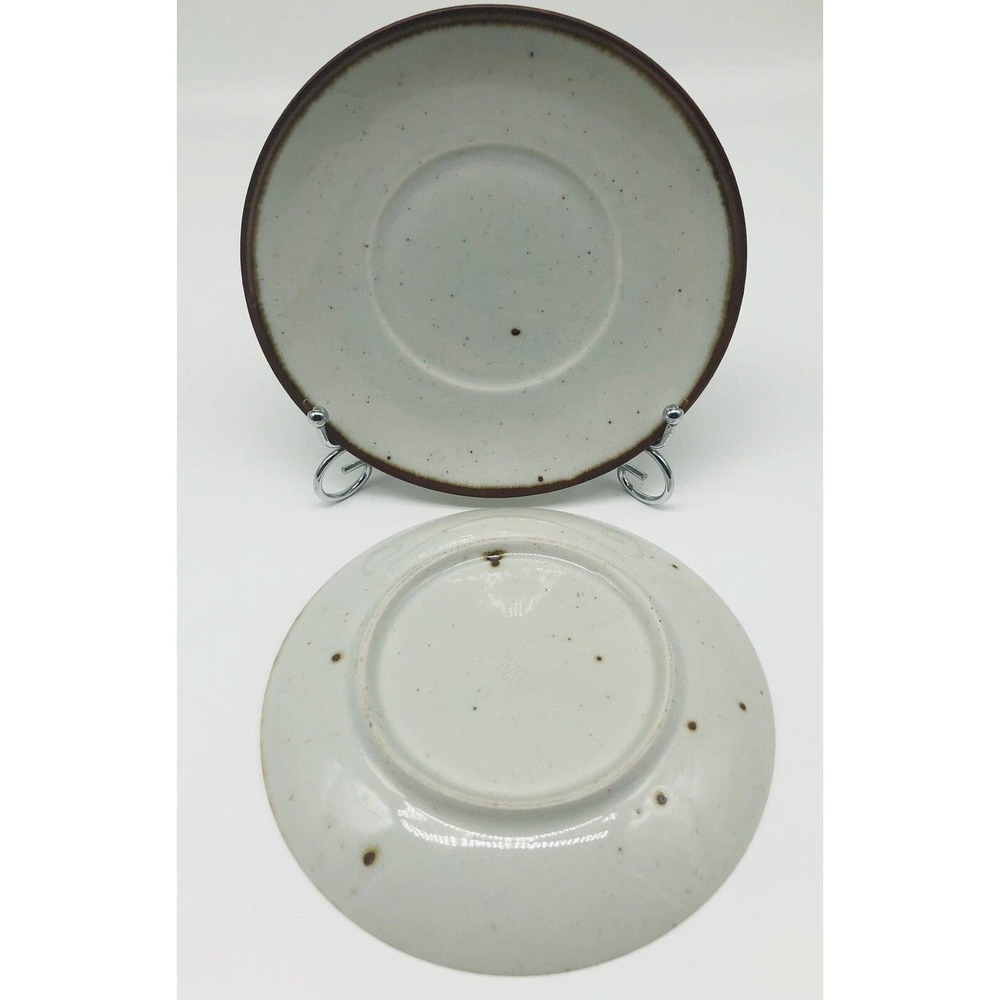 Dansk Saucers BROWN MIST Rondo Plate Denmark Rim Coffee Tea Cup Set of 2 A2
